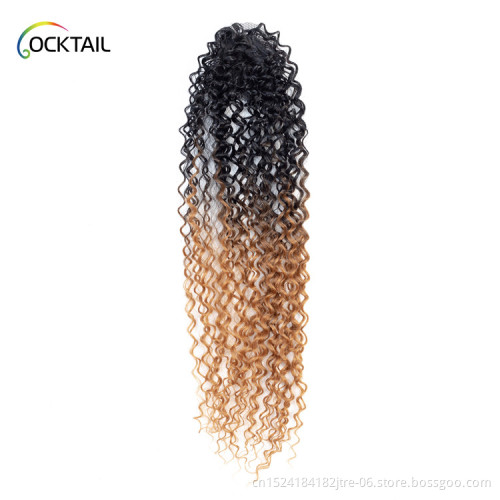 colorful synthetic hair extensions ombre color blonde cheap darling hair japanese synthetic hair weave with free closure